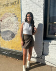 Plaid Wrap Mini Skirt