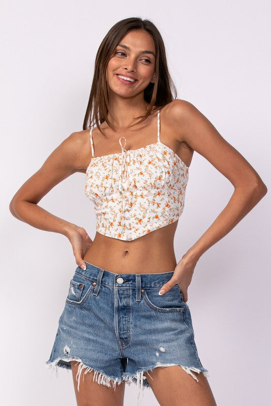 Ditsy Floral Button Top