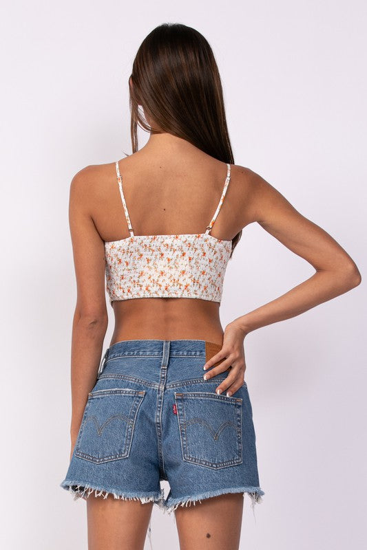 Ditsy Floral Button Top