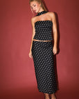 Polka Dot Satin Skirt