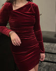 Burgundy Velvet Dress
